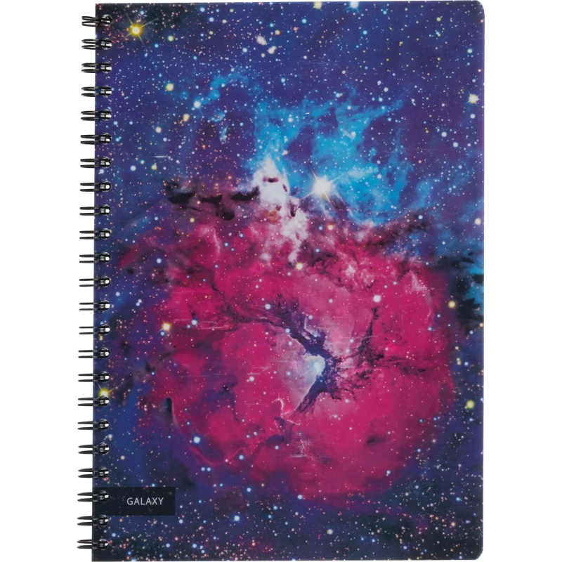 Бизнес-тетрадь 120л,А4,Space Galaxy,300х210мм,70г/квм,белый,карман