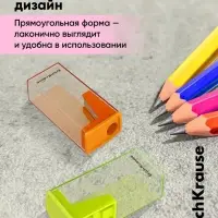 Точилка ErichKrause. City Neon, с контейнером, МИКС