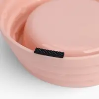 Миска двойная, 25&times;14&times;5 см, на пластиковом основании, металл, розовая