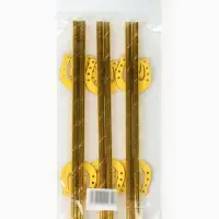 Трубочки для коктейля "Подкова" золотые, набор 6 шт.