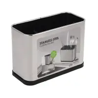 Подставка для столовых приборов тм VETTA, 18х13х8,5см, пластик, цвет серебро