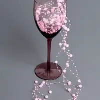Гирлянда для декора из бусин, розовая