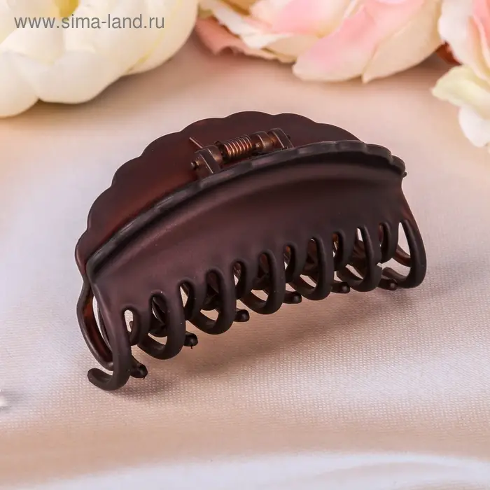 Краб для волос "Двойной зубец" волна, 8 см, микс