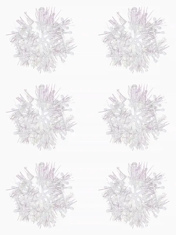 Ёлочные игрушки набор 6 шт. &laquo;Зимнее волшебство. Снежинка - пушинка&raquo;, d=6 см, белый