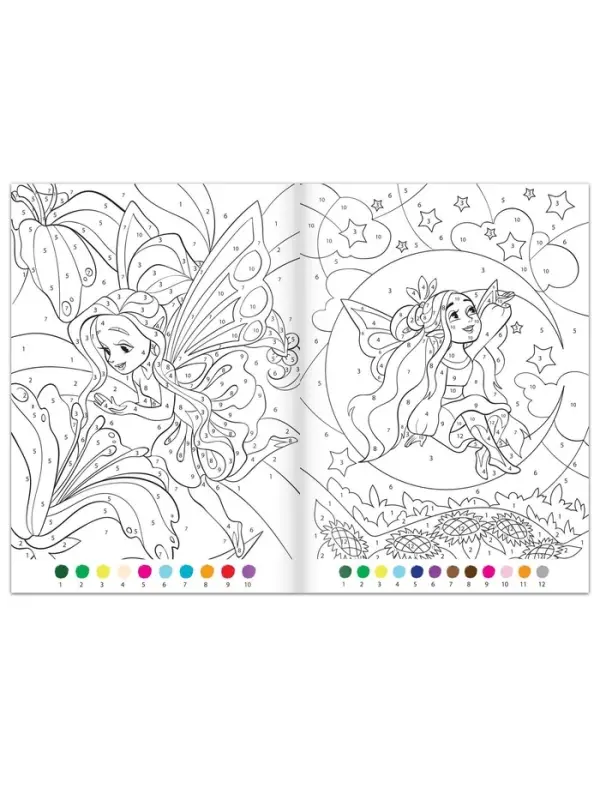 Раскраски по номерам &laquo;Для девочек&raquo;, набор 4 шт., по 16 стр.