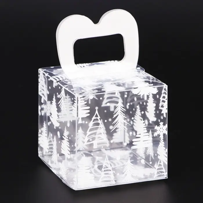Коробка подарочная новогодняя складная ПВХ «Новый год» 5×5×5 см Коробка подарочная новогодняя складная ПВХ «Новый год» 5×5×5 см