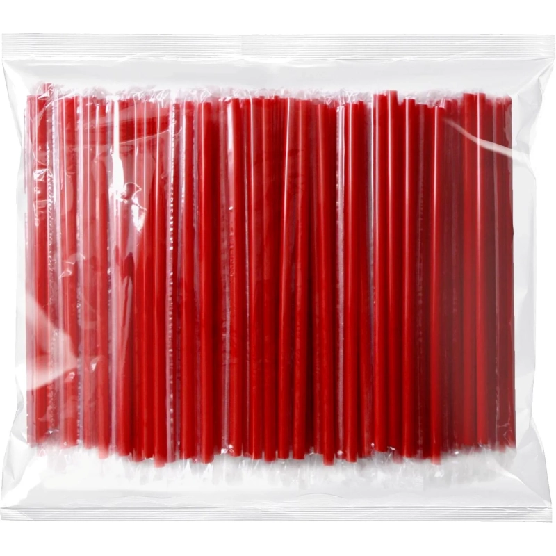 Трубочка для напитков 240мм РР&nbsp; d-10мм красная, инд уп. 250 шт/уп