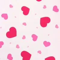 Пленка для цветов, "Сердца на белом", барби, 57х57 см