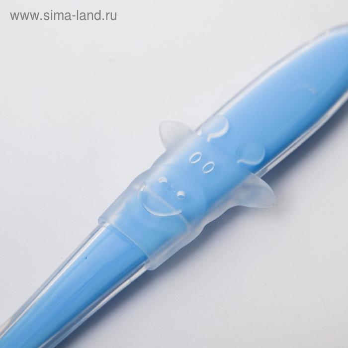 Ложка силиконовая детская «Жирафик», цвет голубой Ложка силиконовая детская «Жирафик», цвет голубой