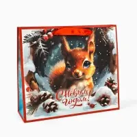 Пакет подарочный новогодний &laquo;С Новым Годом&raquo;, 30&times;9&times;25.5 см