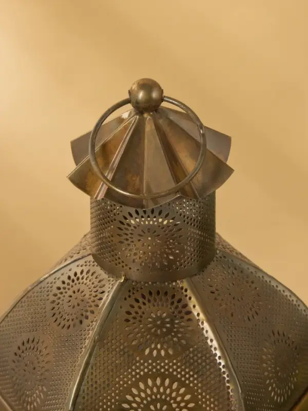 Подсвечник фонарь "Золотой шатёр" железо 20х20х37 см