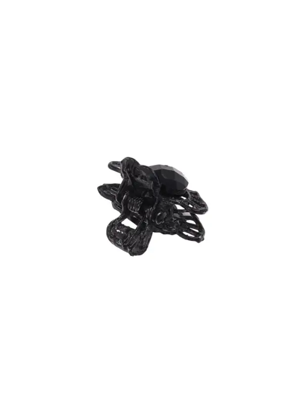 Крабик для волос «Чёрный ажур», ореол сердца, 2.5 см Крабик для волос «Чёрный ажур», ореол сердца, 2.5 см