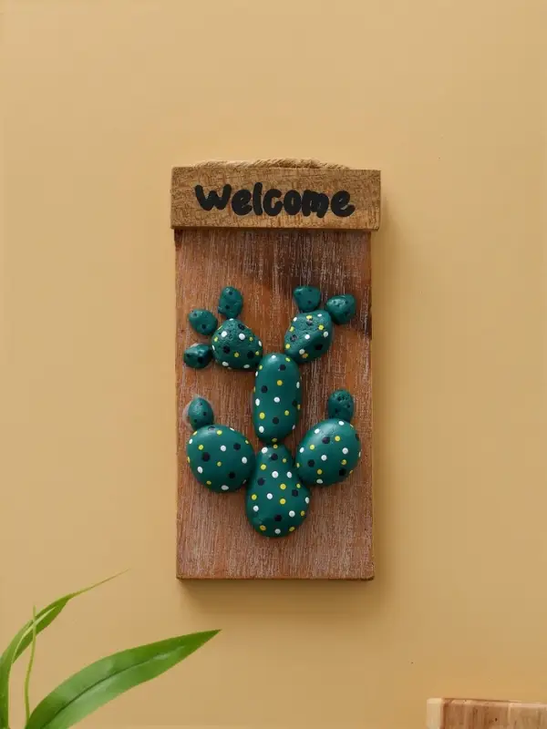 Панно «Кактус», 20×3×10.5 см, дерево албезия