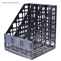 Лоток для бумаг LINE, А4, сборный, вертикальный, 3 отделения, чёрный