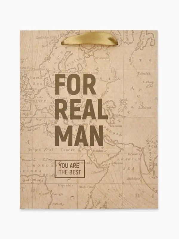 Пакет подарочный крафтовый, упаковка, «For real man», MS 18 х 23 х 10 см Пакет подарочный крафтовый, упаковка, «For real man», MS 18 х 23 х 10 см