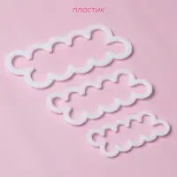 Выемки кондитерские для теста Доляна «Бутон», набор 3 шт., 16.5×7 см, 13×5 см, 10×4 см, пластик, белые
