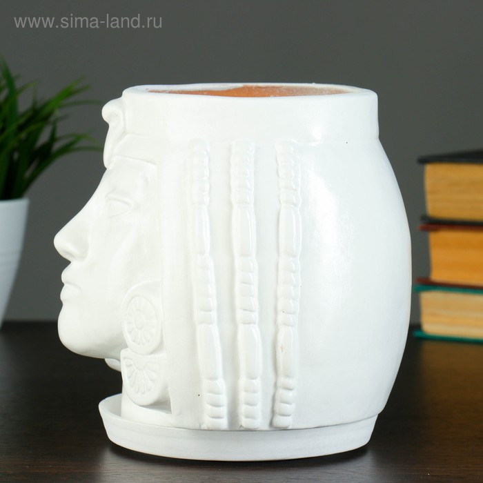 Горшок - органайзер Горшок - органайзер "Клеопатра" белый, 1,6 л/ 16х17х16см