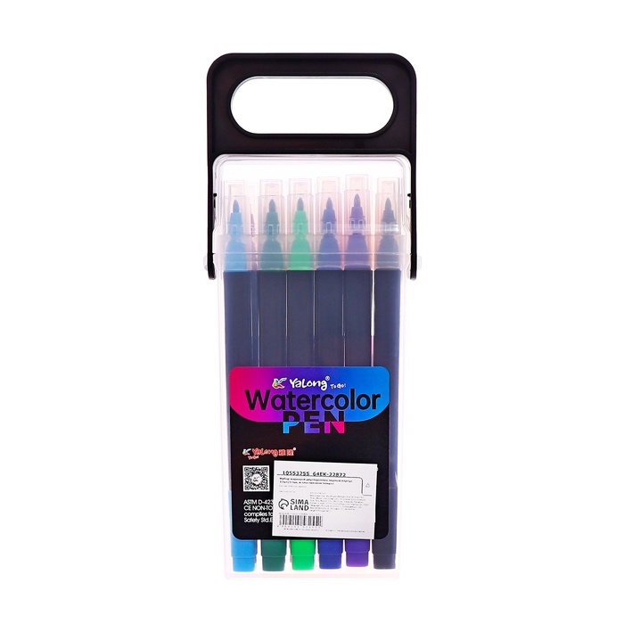 Набор маркеров 12 цветов, двусторонние, черный корпус в пластиковом пенале Набор маркеров 12 цветов, двусторонние, черный корпус в пластиковом пенале