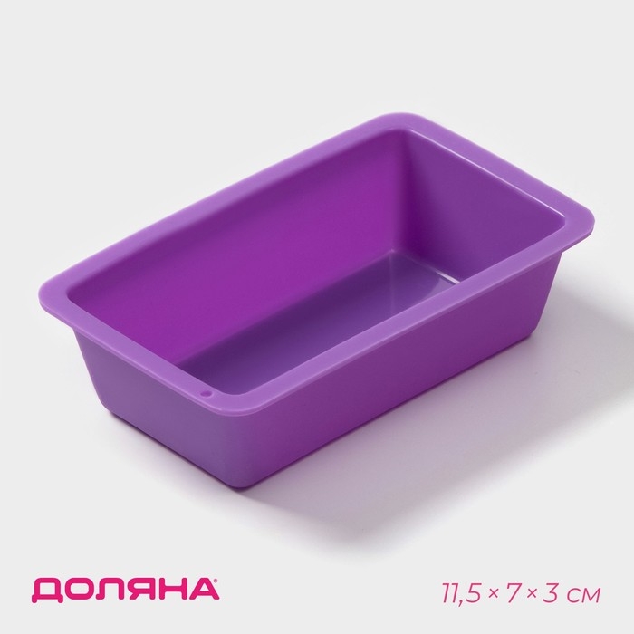 Форма для выпечки Доляна &laquo;Хлеб&raquo;, силикон, 11,5&times;7&times;3 см, внутр.размер 10,5&times;6,5 см, цвет МИКС