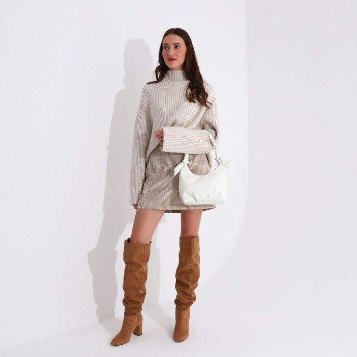 Сумка-багет на молнии, цвет молочный Сумка-багет на молнии, цвет молочный