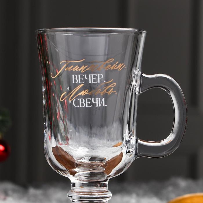 Кружка стеклянная «Вечер. Свечи», 200 мл, деколь Кружка стеклянная «Вечер. Свечи», 200 мл, деколь