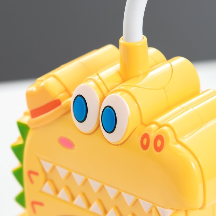 Настольная лампа  Настольная лампа "Динозаврик" LED 3Вт от батареек АА/USB желтый 4х12х35 см RISALUX