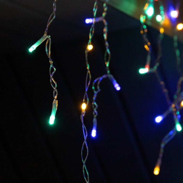 Гирлянда «Бахрома» 3 х 0.6 м, IP44, прозрачная нить, 114 LED, свечение мульти, 8 режимов, солнечная батарея Гирлянда «Бахрома» 3 х 0.6 м, IP44, прозрачная нить, 114 LED, свечение мульти, 8 режимов, солнечная батарея