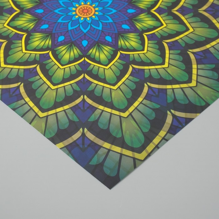 Бумага для скрапбукинга Бумага для скрапбукинга "Цветочная мандала" плотность 180 гр набор 5 шт 30,5х32 см