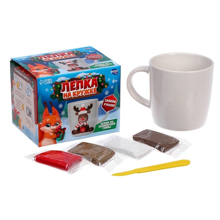 Новогодний набор для декора кружки полимерной глиной «Новый год! Олень» Новогодний набор для декора кружки полимерной глиной «Новый год! Олень»