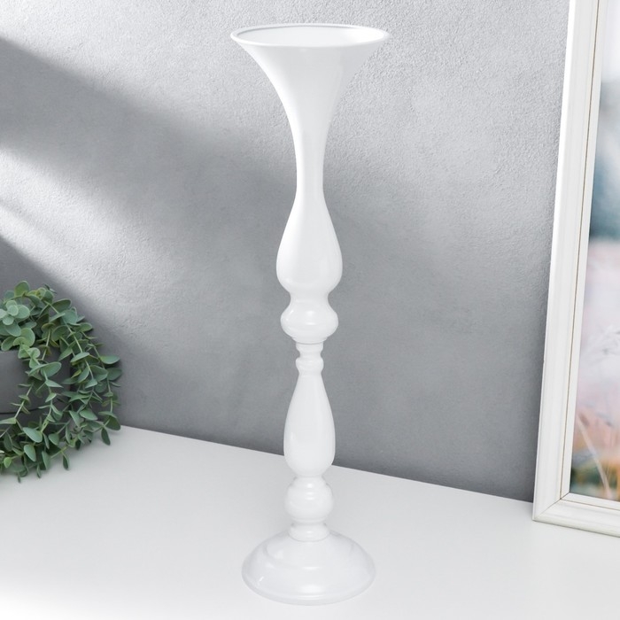 Подсвечник металл на 1 свечу Подсвечник металл на 1 свечу "Изящный" белоснежный 49х13х13 см