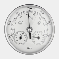 Барометр механический, метеостанция, настенный, серебристая рамка, d = 13 см