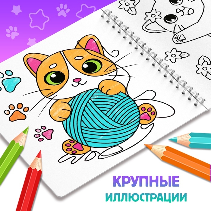 Раскраска  Раскраска "Усы, лапки и хвосты", 100 стр.