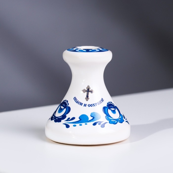 Подсвечник конус Подсвечник конус "Гжель", керамика