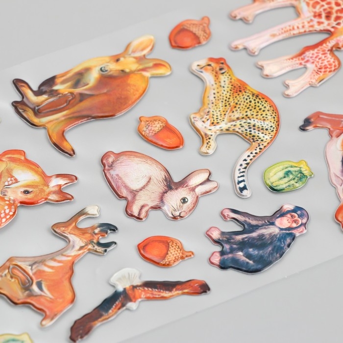 Наклейка пластик Наклейка пластик "Переливы. Дикие животные" 9,5х24,5 см