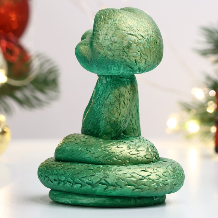 Новый год. Символ 2025. Фигура Новый год. Символ 2025. Фигура "Змея Полоз" светло-зеленая, 6х5см