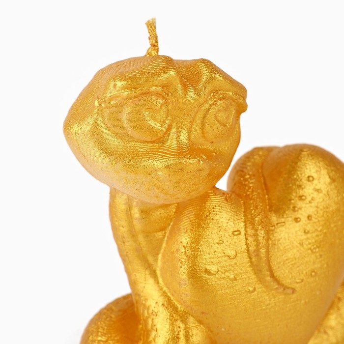 Свеча новогодняя «Змейка милашка», на Новый год, золотая, 69 х 61 х 36