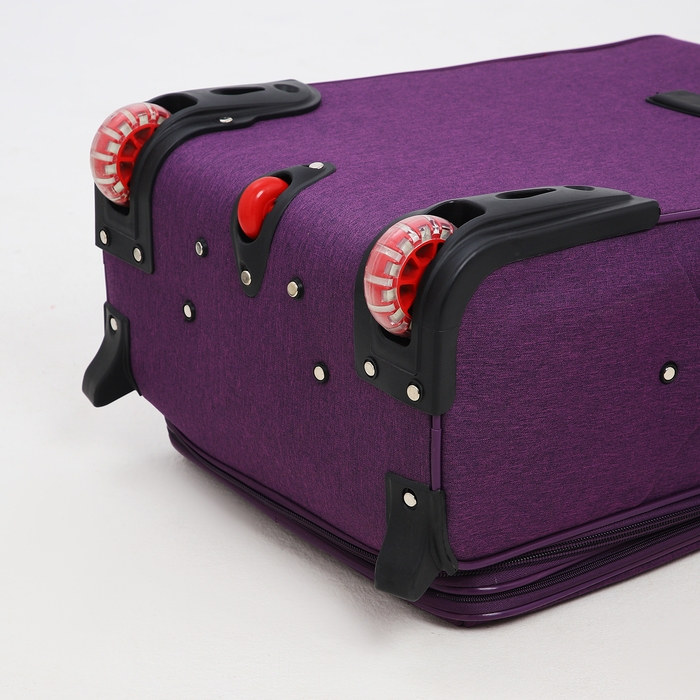 Чемодан средний 52 л (M), отдел на молнии, кодовый замок, с расширением, цвет фиолетовый Чемодан средний 52 л (M), отдел на молнии, кодовый замок, с расширением, цвет фиолетовый