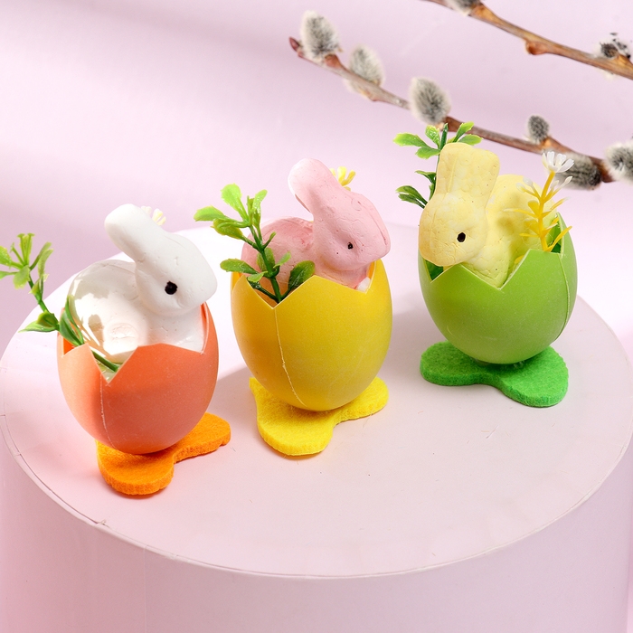 Набор для декора пасхальный «Зайчики» 3 шт., 4 × 11,5 × 6,5 см Набор для декора пасхальный «Зайчики» 3 шт., 4 × 11,5 × 6,5 см