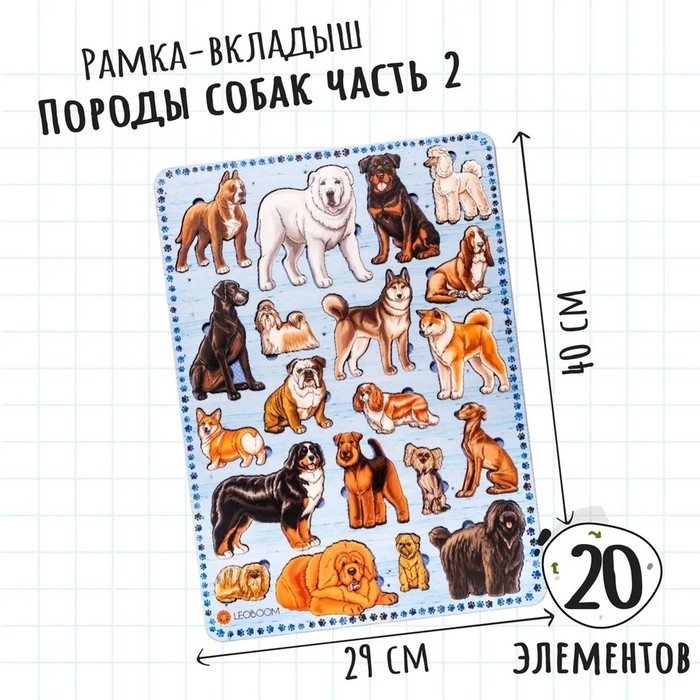 Рамки-вкладыши «Породы собак», 2 часть Рамки-вкладыши «Породы собак», 2 часть