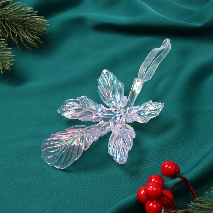 Украшение ёлочное Украшение ёлочное "Волшебный листок" 11х8,2 см, прозрачный перелив