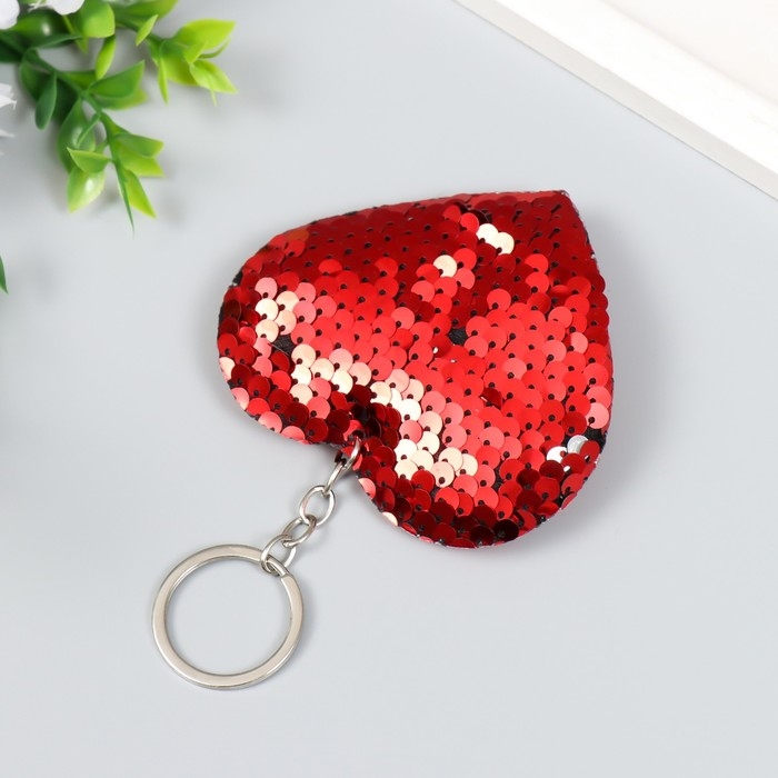 Брелок текстиль пайетки Брелок текстиль пайетки "Сердечко" МИКС 9х8 см