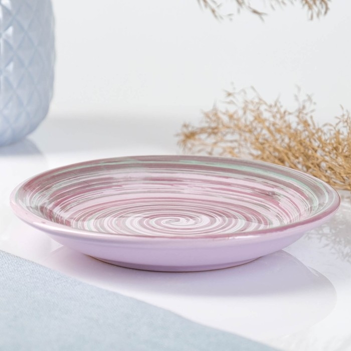 Блюдце Блюдце "Борисовское" большое, 16х3см, лаванда