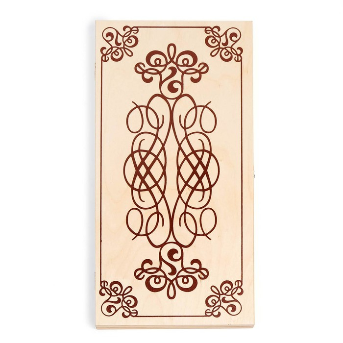 Нарды деревянные большие, настольная игра Нарды деревянные большие, настольная игра "Узор", 40 х 40 см, с полем для игры в шашки