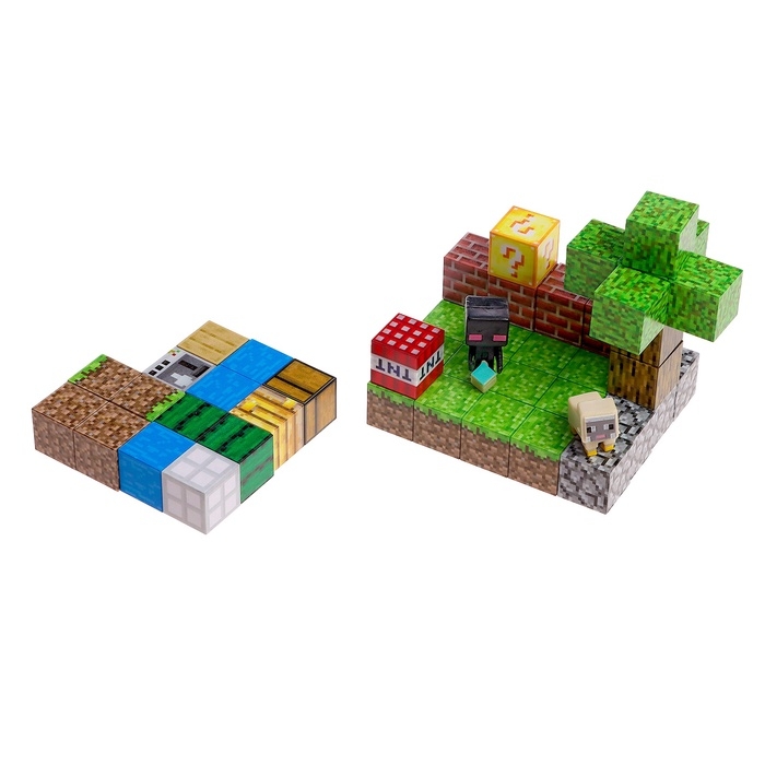 Конструктор UNICON «Магнитные кубики. Мой мир», 2 фигурки, 48 деталей Конструктор UNICON «Магнитные кубики. Мой мир», 2 фигурки, 48 деталей