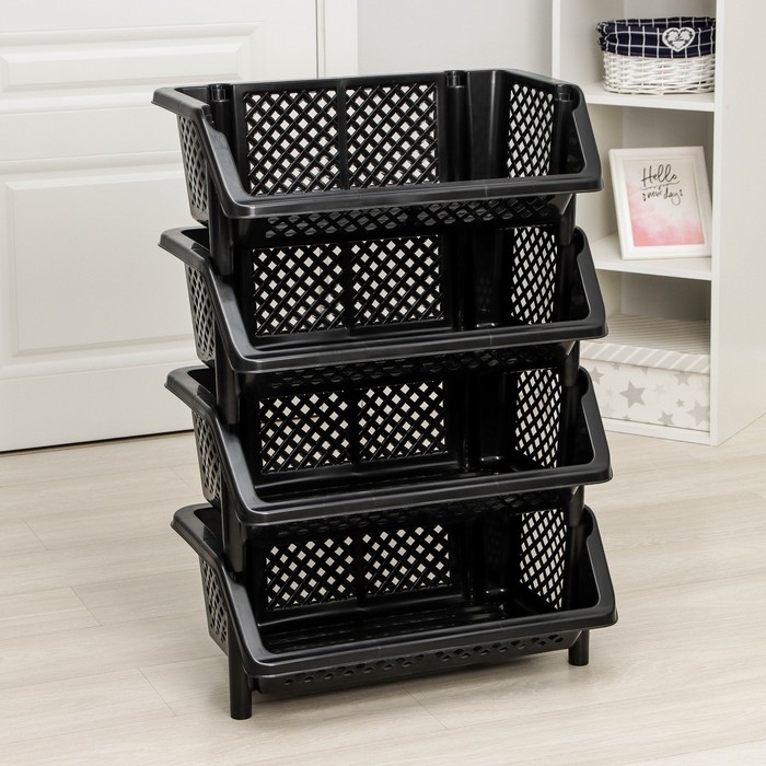 Этажерка напольная для хранения 4-х секционная «Эконом», цвет МИКС Этажерка напольная для хранения 4-х секционная «Эконом», цвет МИКС