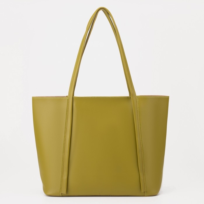 Сумка-шопер женская на молнии, цвет оливковый