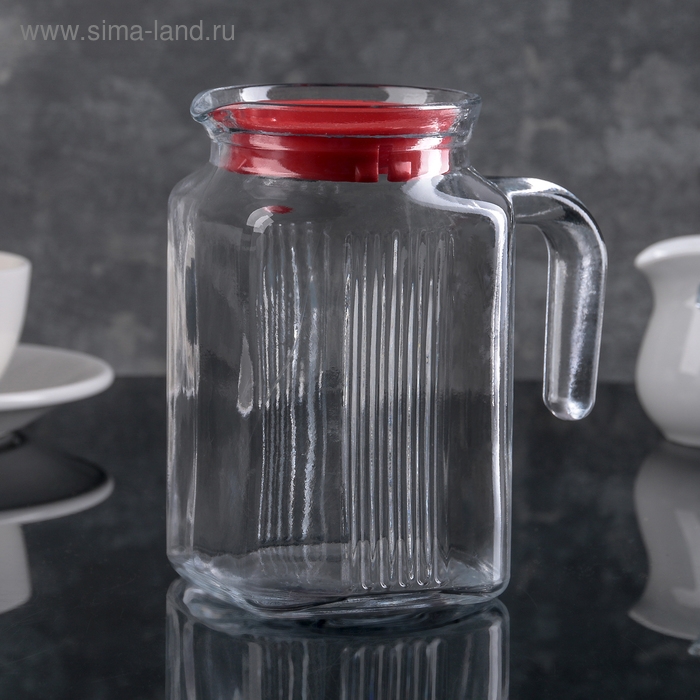Кувшин стеклянный «Фриго», 600 мл, пластиковая красная крышка Кувшин стеклянный «Фриго», 600 мл, пластиковая красная крышка
