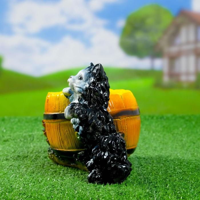 Фигурное кашпо  Фигурное кашпо "Котенок с бочкой" 23х14х15см