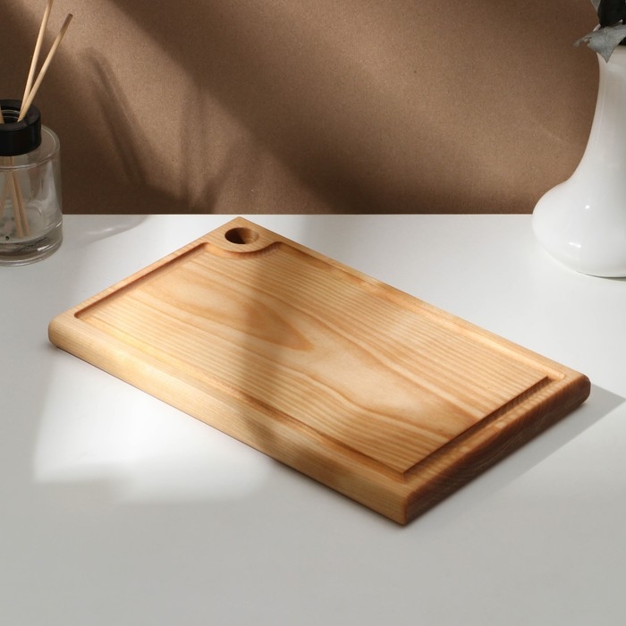 Доска разделочная с кровостоком Adelica, 26×16×2 см, покрыта маслом, цельная берёза Доска разделочная с кровостоком Adelica, 26×16×2 см, покрыта маслом, цельная берёза