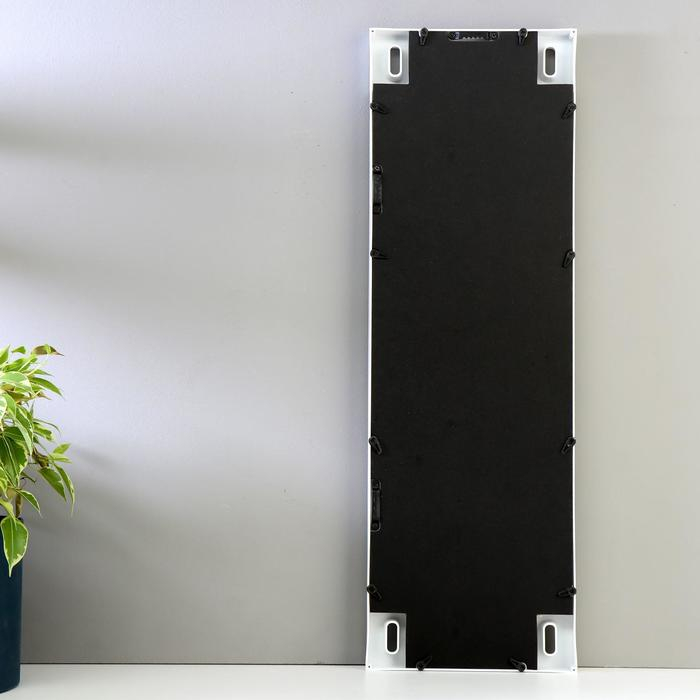 Фоторамка пластик на 3 фото 10х15 см  Фоторамка пластик на 3 фото 10х15 см "Прямые линии" белая 53,5х17,5х2,5 см